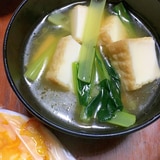 厚揚げと小松菜の中華スープ